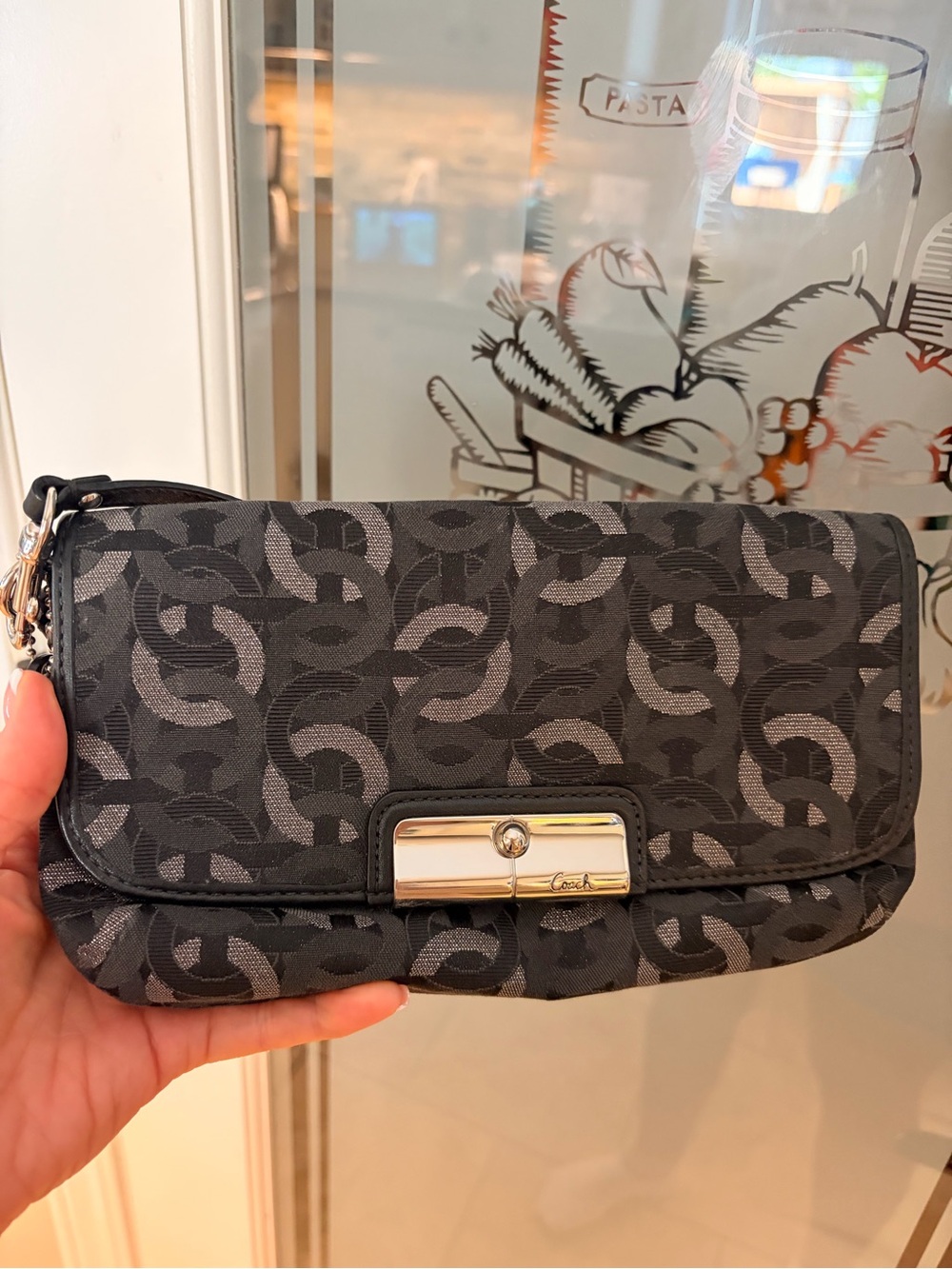 Coach Y2K Op Art Signature Jacquard Clutch